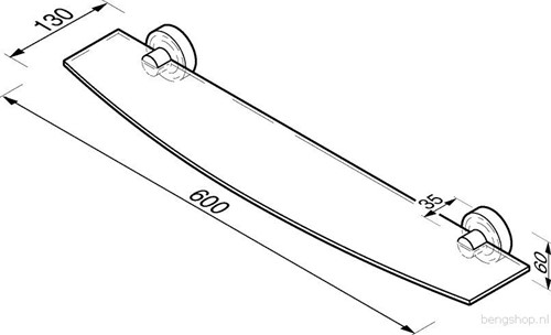 GEESA LUNA PLANCHET 600MM CHROOM 915501