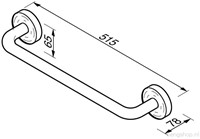 GEESA LUNA 1-LIDS HANDDOEKHOUDER L= 515MM REK/BEUGEL AFDEKROZET: ROND CHROOM 915529-45-2