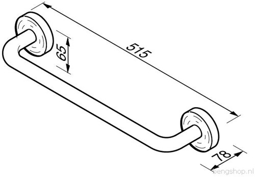 GEESA LUNA 1-LIDS HANDDOEKHOUDER L= 515MM REK/BEUGEL AFDEKROZET: ROND CHROOM 915529-45-2
