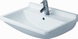 DURAVIT STARCK 3 KERAMISCHE WASTAFEL 500X360MM UITTIKBARE KRAANGATEN: LINKS EN RECHTS WIT 0300500000