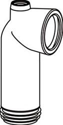 WISA 303M CLOSETAANSLUITSTUK HAAKS KUNSTSTOF WIT LENGTE 180MM UITWENDIGE AANSLUITDIAMETER 100 110MM UITWENDIGE BUISDIAMETER AANSLUITING 100MM HOEK 90GRADEN 1 EXTRA AANSLUITINGEN STEEKMA 7010121480