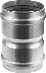 BURGERHOUT ALU-FIX ENKELWANDIG ROOKGAS KOPPELSTUK ALUMINIUM STEEKEIND 100MM MOF 100MM LENGTE 125/25MM 40.045.17.86