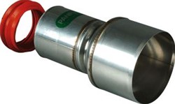 PANFLEX INOX ENKELWANDIG ROOKGAS KOPPELSTUK RVS STEEKEIND 100MM MOF 100MM 201.100.01.01