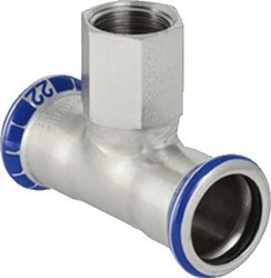 GEBERIT MAPRESS OVERGANG T-STUK 90 GRADEN RVS 316 MET CIIR AFDICHTRING 108MM X RP2 X 108MM (PERSMOF X BINNENDRAAD X PERSMOF) 31339