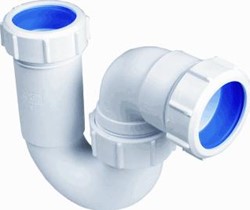 MCALPINE BUISSIFON MODEL P ZONDER INLAAT 40X40MM KOMO PP WIT (VOOR WASTAFEL GOOTSTEEN OF WASMACHINE AFVOER) 0052550