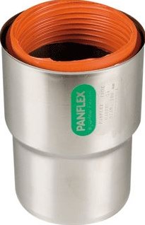 PANFLEX INOX ENKELWANDIG ROOKGAS KOPPELSTUK RVS STEEKEIND 130MM MOF 130MM 201.130.01.01