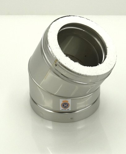 METALOTERM ONTOP ATB AANSLUITSTUK BOCHT 45GRADEN BINNENBUIS: RVS 130MM BUITENBUIS: RVS 159486