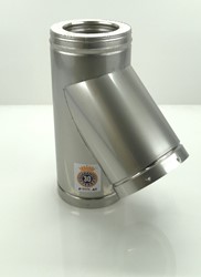 METALOTERM ONTOP ATT AANSLUITSTUK T-STUK 45GRADEN L= 600MM BINNENBUIS: RVS 200MM BUITENBUIS: RVS 159862