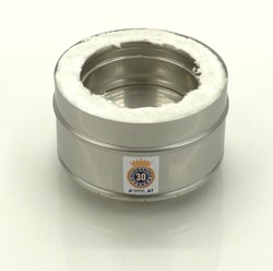 METALOTERM ONTOP ATTE AANSLUITSTUK EINDDOP T-STUK L= 75MM BINNENBUIS: RVS 130MM BUITENBUIS: RVS 159875