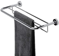 GEESA LUNA 2-LIDS HANDDOEKHOUDER L= 640MM PLATEAU MET BEUGEL AFDEKROZET: ROND CHROOM 915552