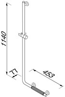 GEESA COMFORT & SAFETY DOUCHESTANG + WANDGREEP LINKS MET/ANTI-SLIP HANDVAT CHROOM 915825-62-L-3