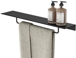GEESA LEEV PLANCHET MET HANDDOEKREK ZWART 40CM 80X12.5CM ZWART 91820706600