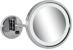 GEESA MIRROR COLLECTION SCHEERSPIEGEL MET LED VERLICHTING 1-ARMIG 21.5CM 3X VERGROTEND CHROOM 911088