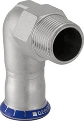GEBERIT MAPRESS OVERGANGSKNIE 90 GRADEN 1-DELIG RVS 316 MET CIIR AFDICHTRING 54MM X R2 (PERSMOF X BUITENDRAAD) 33839