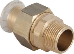 GEBERIT MAPRESS 3D KOPPELING RECHT 3-DELIG BRONS MET CIIR AFDICHTRING 12MM X R1/2 (PERSMOF X BUITENDRAAD) 65540