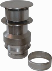 METALOTERM US DAKDOORVOER CONCENTRISCH A 100/150MM RVS MET GLIJSCHAAL LENGTE 385MM 163826