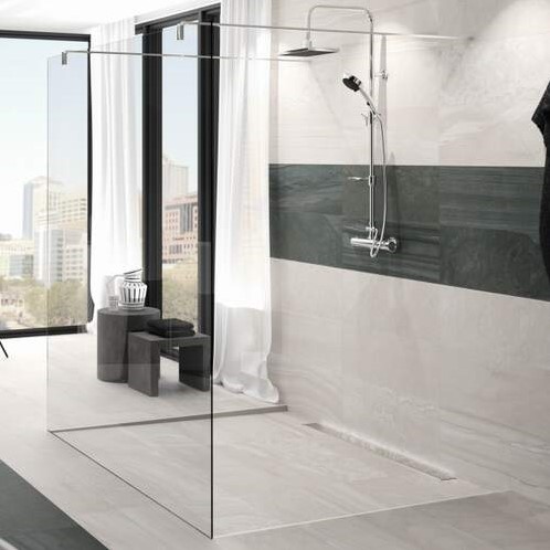 ACO SHOWERDRAIN C DOUCHEGOOT RVS MET VLOERFLENS ZONDER ROOSTER 70MM BREED STANKSLOT 50MM 785MM INB. DIEPTE 92MM MET ZIJUITLOOP 90108802-2