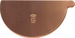 WENTZEL M200 KOPSCHOT DAKGOOT MATERIAAL-KLEUR DIEPTE 100MM DIAMETER 80MM DIKTE 0.7MM ONTWIKKELDE GOOTBREEDTE 200MM GOOT KOPER MONTAGEZIJDE LINKS MASTGOOT (HALFROND) 4420000810