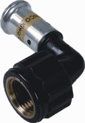 HENCO KNIE KOPPELING 90GR 26MM X 3/4 KUNSTSTOF GAS (PERS X BINNENDRAAD) 6PKG-2605