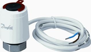 Danfoss TWA-K Thermischer Stellantrieb – 230 VAC, Stromlos Geschlossen, Kabellänge 1,2 M, Mit Montagehilfe