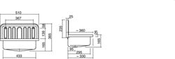 ALAPE UITSTORTGOOTSTEEN PLAATSTAAL 51X36CM MET RAND EN OVERLOOP WIT 1200000000