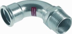 VSH XPRESS STAAL BOCHT KOPPELING 90GR 18MM X 1/2 STAAL (PERS X BUITENDRAAD) 6202009