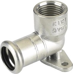 VSH MUURPLAAT XPRESS 90GRADEN GRADEN 22MM X 3/4 (PERSMOP X BINNENDRAAD) DN20 MAX 16 BAR RVS ONBEHANDELD 6191823