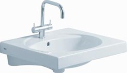 GEBERIT PRECIOSA II WASTAFEL 1X WASKOM KRAANGAT MIDDEN KERAMIEK 600 X 550 X 200MM (BXDXH) WIT 253230000