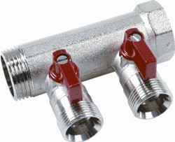 HENCO 2GR.VERDELER 1 EURO MET KOGELKRAAN ROOD VB060502-ROOD