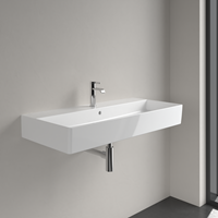 VILLEROY & BOCH MEMENTO 2.0 WASTAFEL HOEKIG UITLOOP 3-GATS DOORGESTOKEN OVERLOOP WAND 470 X 1000MM (DXB) WIT ALPINE 4A221G01-2