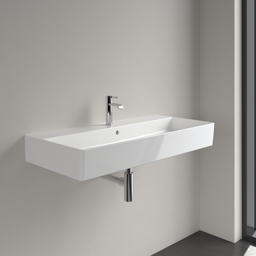 VILLEROY & BOCH MEMENTO 2.0 WASTAFEL HOEKIG UITLOOP 3-GATS DOORGESTOKEN OVERLOOP WAND 470 X 1000MM (DXB) WIT ALPINE 4A221G01-2