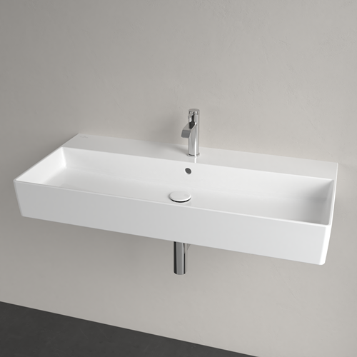 VILLEROY & BOCH MEMENTO 2.0 WASTAFEL HOEKIG UITLOOP 3-GATS DOORGESTOKEN OVERLOOP WAND 470 X 1000MM (DXB) WIT ALPINE 4A221G01-3