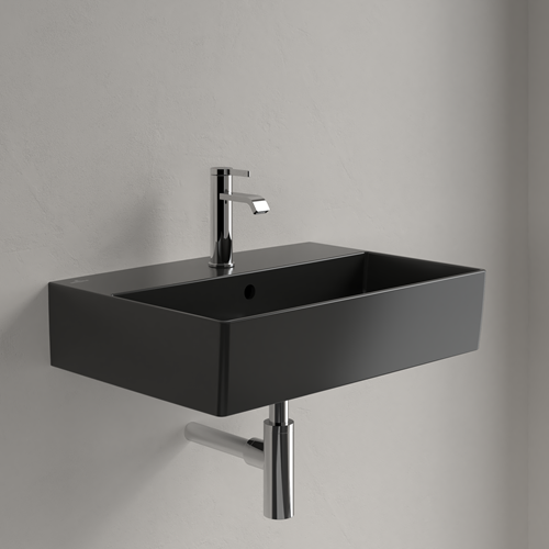 VILLEROY & BOCH MEMENTO 2.0 WASTAFEL 600 X 420 X 135 MM PURE BLACK CERAMICPLUS MET OVERLOOP 4A2260R7-2