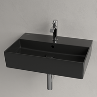 VILLEROY & BOCH MEMENTO 2.0 WASTAFEL 600 X 420 X 135 MM PURE BLACK CERAMICPLUS MET OVERLOOP 4A2260R7-3