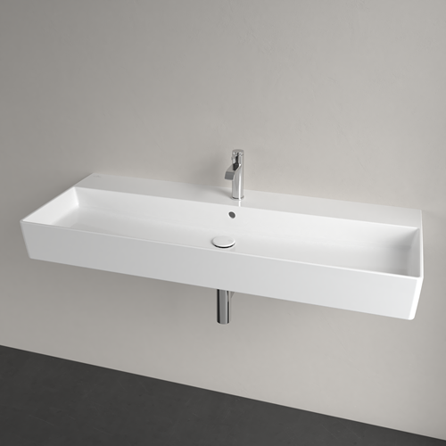 VILLEROY & BOCH MEMENTO 2.0 WASTAFEL HOEKIG 3-GATS KRAANGAT MIDDEL OVERLOOP WAND 470 X 1200MM (DXB) WIT ALPINE 4A22CL01-3