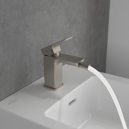 VILLEROY & BOCH WELLNESS SUBWAY 3.0 EENGREEPS BIDETKRAAN BRUSHED NICKEL MATT TVB11200100064-3