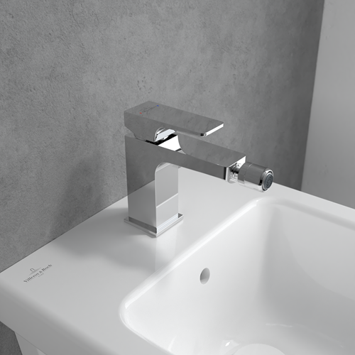 VILLEROY & BOCH WELLNESS ARCHITECTURA SQUARE 1-GREEPS BIDETKRAAN CHROOM TVB12500100061-2