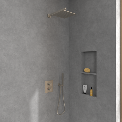 VILLEROY & BOCH UNIVERSAL SHOWERS REGENDOUCHE ANGULAR BRUSHED NICKEL MATT TVC00000200064-3