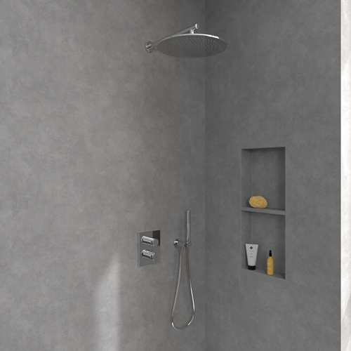 VILLEROY & BOCH UNIVERSAL TAPS & FITTINGS INBOUWTHERMOSTAAT MET DRIEWEG STOPKRAAN,VOOR DOUCHE ROND CHROME TVD00000100061-3