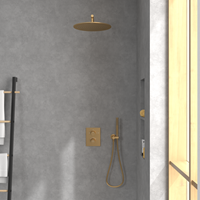 VILLEROY & BOCH UNIVERSAL TAPS & FITTINGS INBOUWTHERMOSTAAT MET TWEEWEG STOPKRAAN ,VOOR DOUCHE HOEKIG BRUSHED GOLD TVD00065300076-3