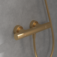 VILLEROY & BOCH UNIVERSAL TAPS & FITTINGS DOUCHETHERMOSTAAT ,VOOR DOUCHE ROND BRUSHED GOLD  TVS00001700076-3