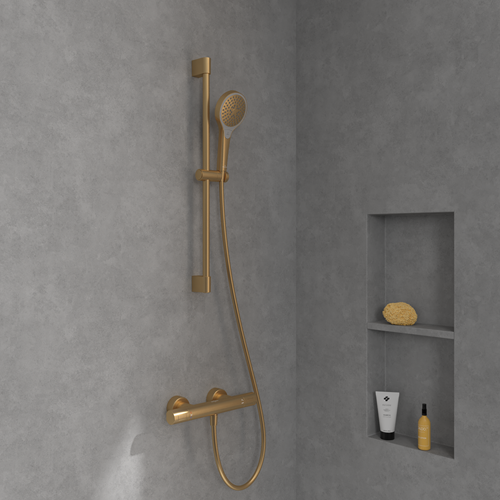 VILLEROY & BOCH UNIVERSAL TAPS & FITTINGS DOUCHETHERMOSTAAT ,VOOR DOUCHE ROND BRUSHED GOLD  TVS00001700076-2