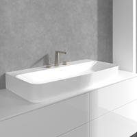 VILLEROY & BOCH CONUM DRIEGATS WASTAFELKRAAN ZONDER PUSH-OPEN AFVOERGARNITUUR BRUSHED NICKEL MATT TVW12700100164-3