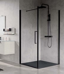 NOVELLINI YOUNG PLUS F ZIJWAND OMKEERBAAR VOOR DRAAIDEUR G (103 CM VERSTELBAAR T/M 105 CM) X 200 CM HELDER GLAS MAT CHROOM PROFIEL YPLUSFG103-1B