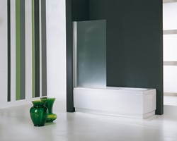 NOVELLINI AURORA 1 BADWAND SPATSCHERM 1500 X 750MM (HXB) PROFIEL MAT CHROOM 6MM GLAS AQUA AURORAN175-2B