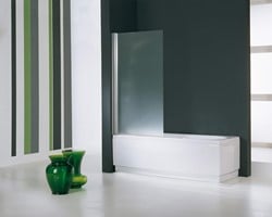NOVELLINI AURORA 1 BADWAND SPATSCHERM 1500 X 800MM (HXB) PROFIEL WIT 6MM GLAS HELDER AURORAN180-1A