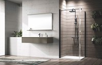 NOVELLINI YOUNG G+F DRAAIDEUR (BESTEMD VOOR SAMEN MET ZIJWAND YOUNG Y2FG) (61 CM VERSTELBAAR T/M 63 CM) X 200 CM HELDER/MAT-CHROOM  Y2G61-1B