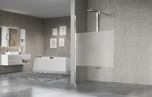 NOVELLINI GIADA H INLOOPDOUCHE (87 CM VERSTELBAAR T/M 88,5 CM) SATIN BAND GLAS MAT CHROOM PROFIEL GIADAH90-44B