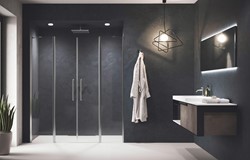 NOVELLINI YOUNG 2A PENDELDEUREN MET VASTE PANELEN (BESTEMD VOOR NIS) (147 CM VERSTELBAAR T/M 151 CM) X 200 CM AQUA/WIT MAT  Y22A147-2U