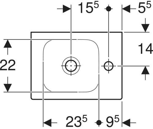 GEBERIT ICON FONTEIN 1X WASKOM KRAANGAT RECHTS KERAMIEK 380 X 280 X 135MM (BXDXH) WIT 124736000-2